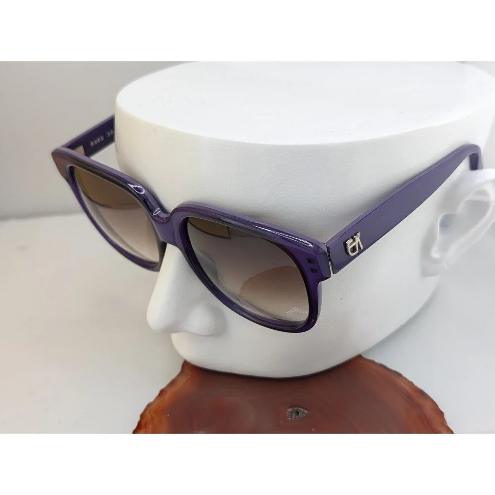 Vintage Emmanuelle Khanh Paris 8080 Purple Acetate Sunglasses France EUC